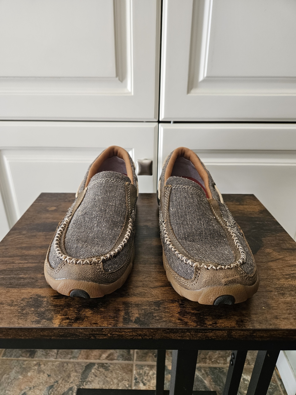 Twisted X Driving Mocs Moccasin Slip-On Loafers Boat Shoes Fabric/Leather - Picture 2 of 6
